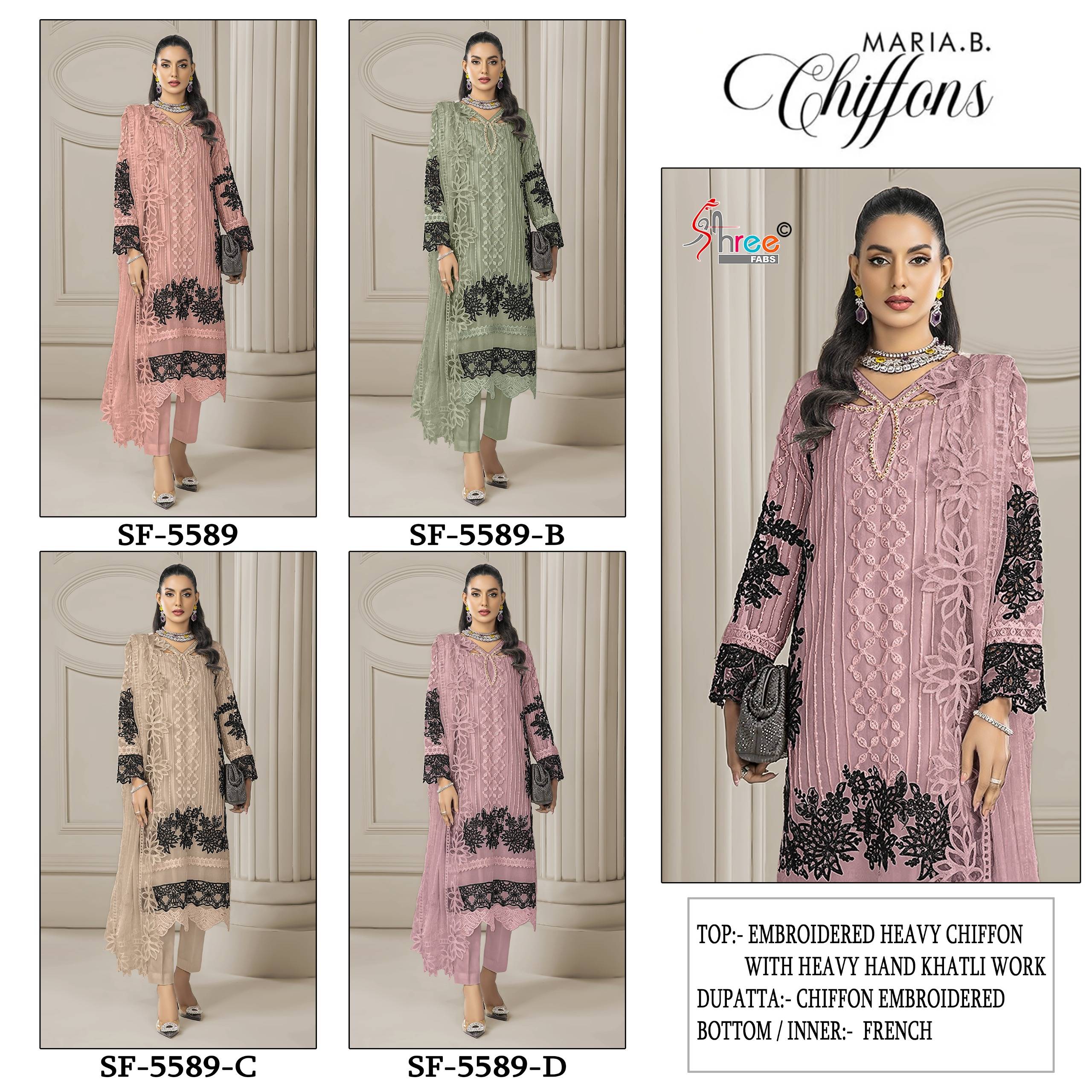 5589 COLOR By SHREE FABS Beautiful Pakistani Suits Colorful Stylish Fancy Ethnic Wear Chiffon Dresses At Wholesale